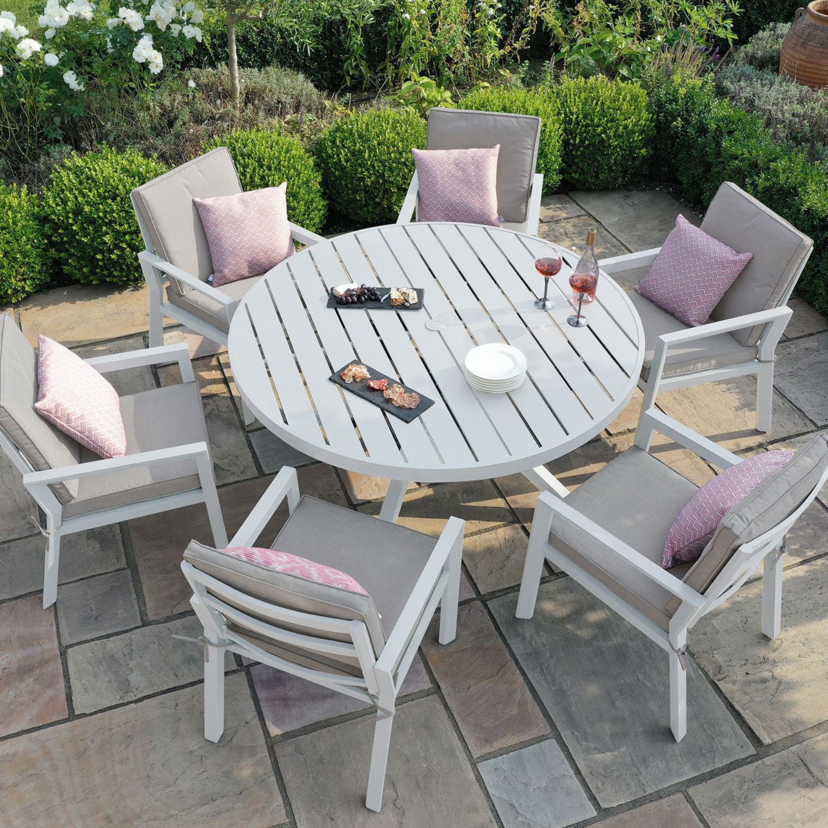 Maze -  New York 6 Seat Round Dining Set