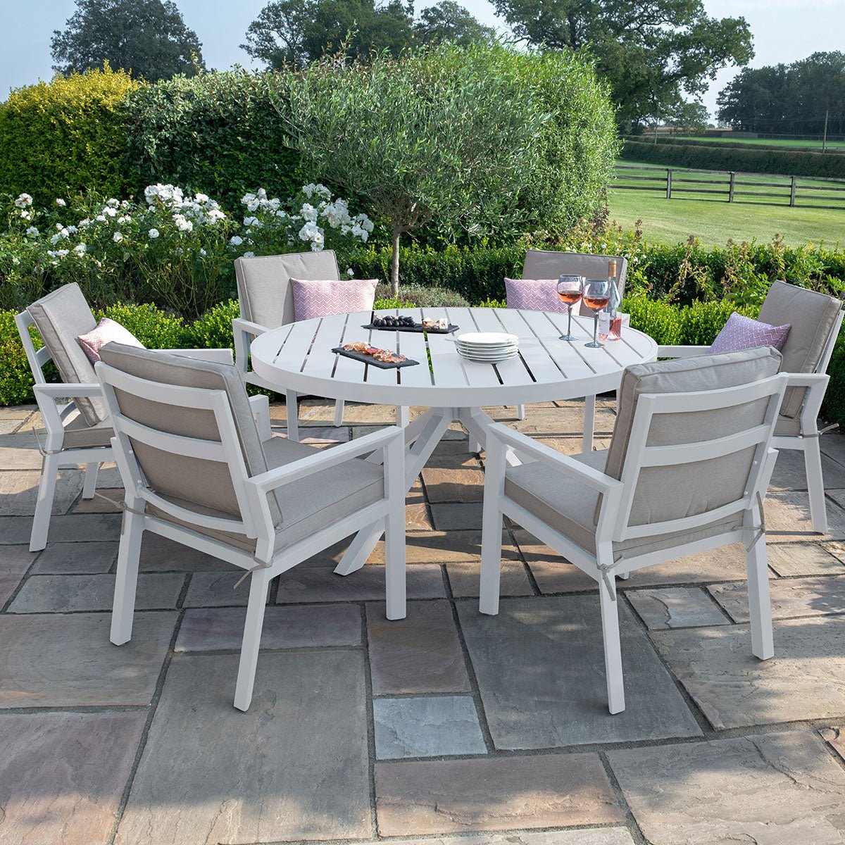 Maze -  New York 6 Seat Round Dining Set