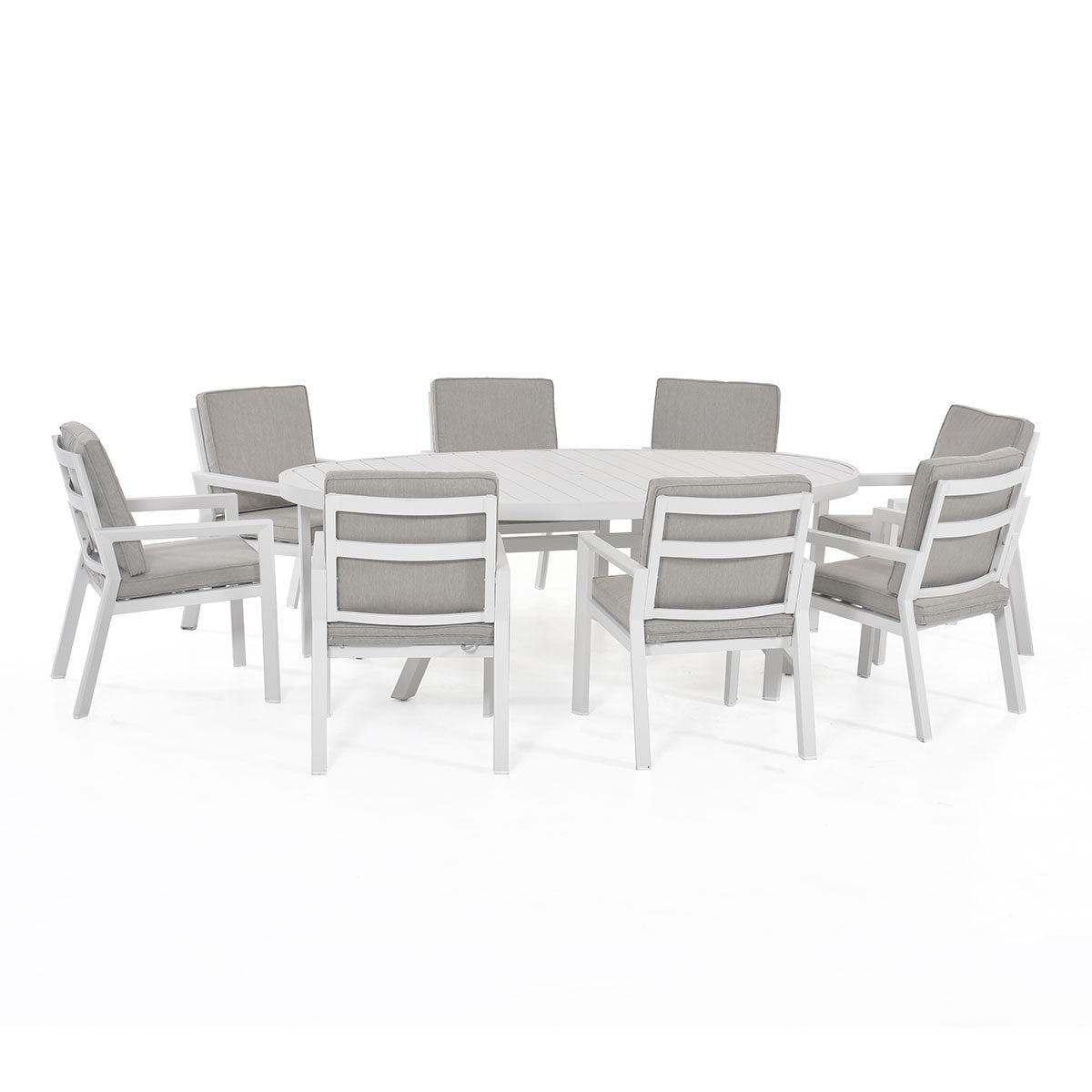 Maze -  New York 8 Seat Oval Dining Set + Free Cover