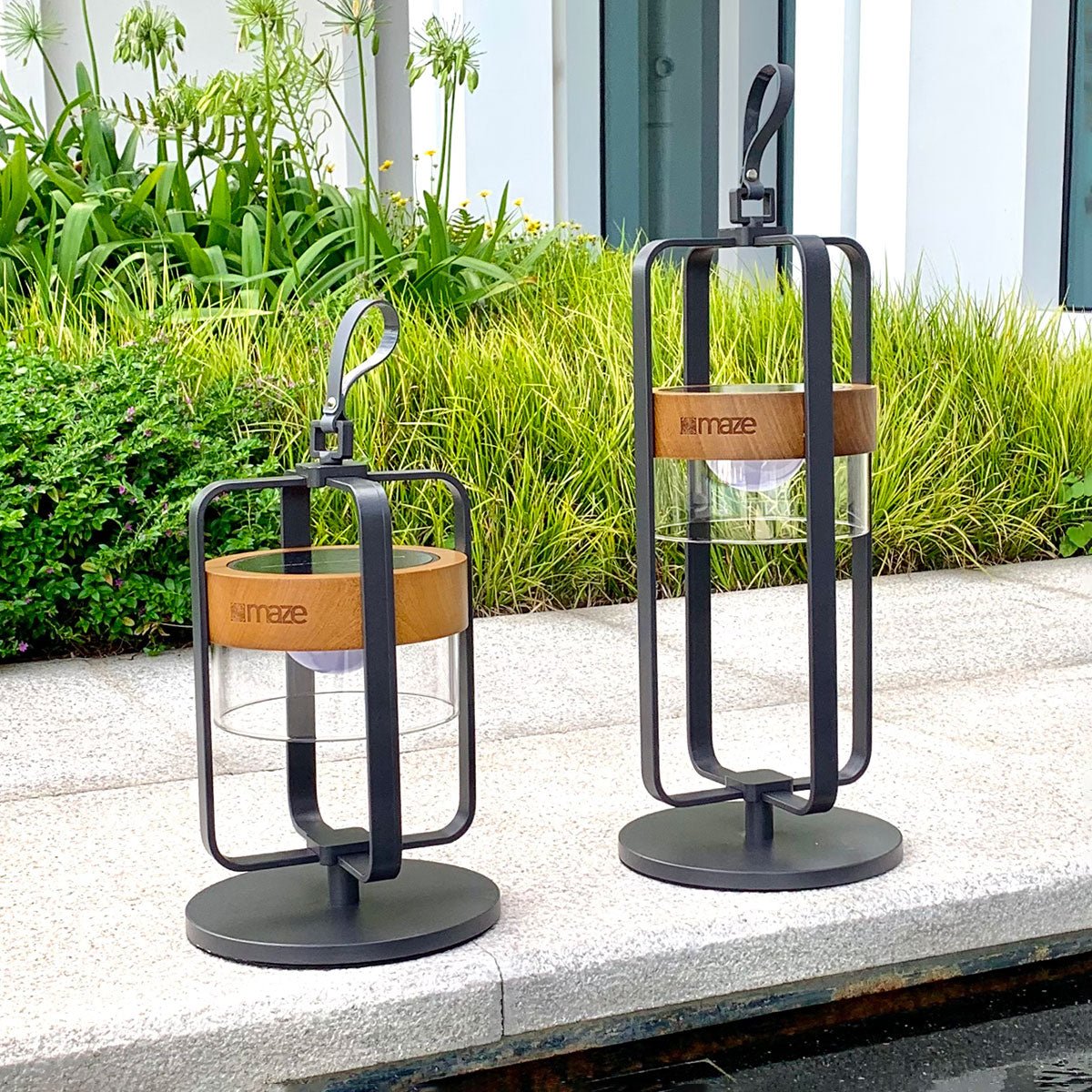 Maze - Satellite large solar light with stand - Modern Rattan