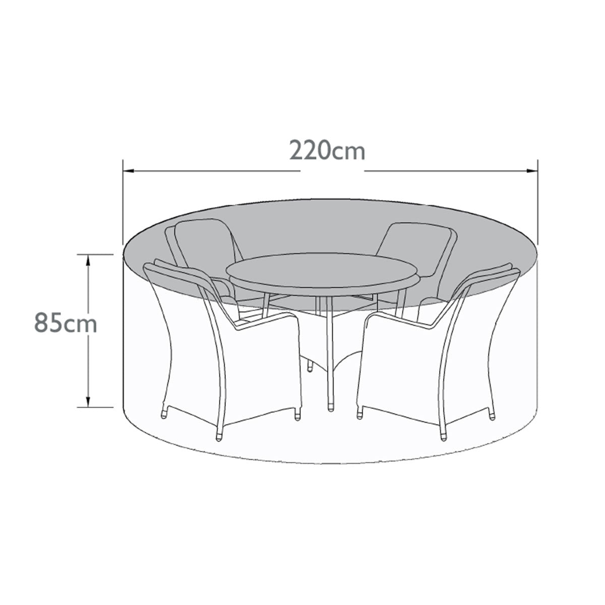 Maze -  Outdoor Cover for 4 Seat Round Dining Set