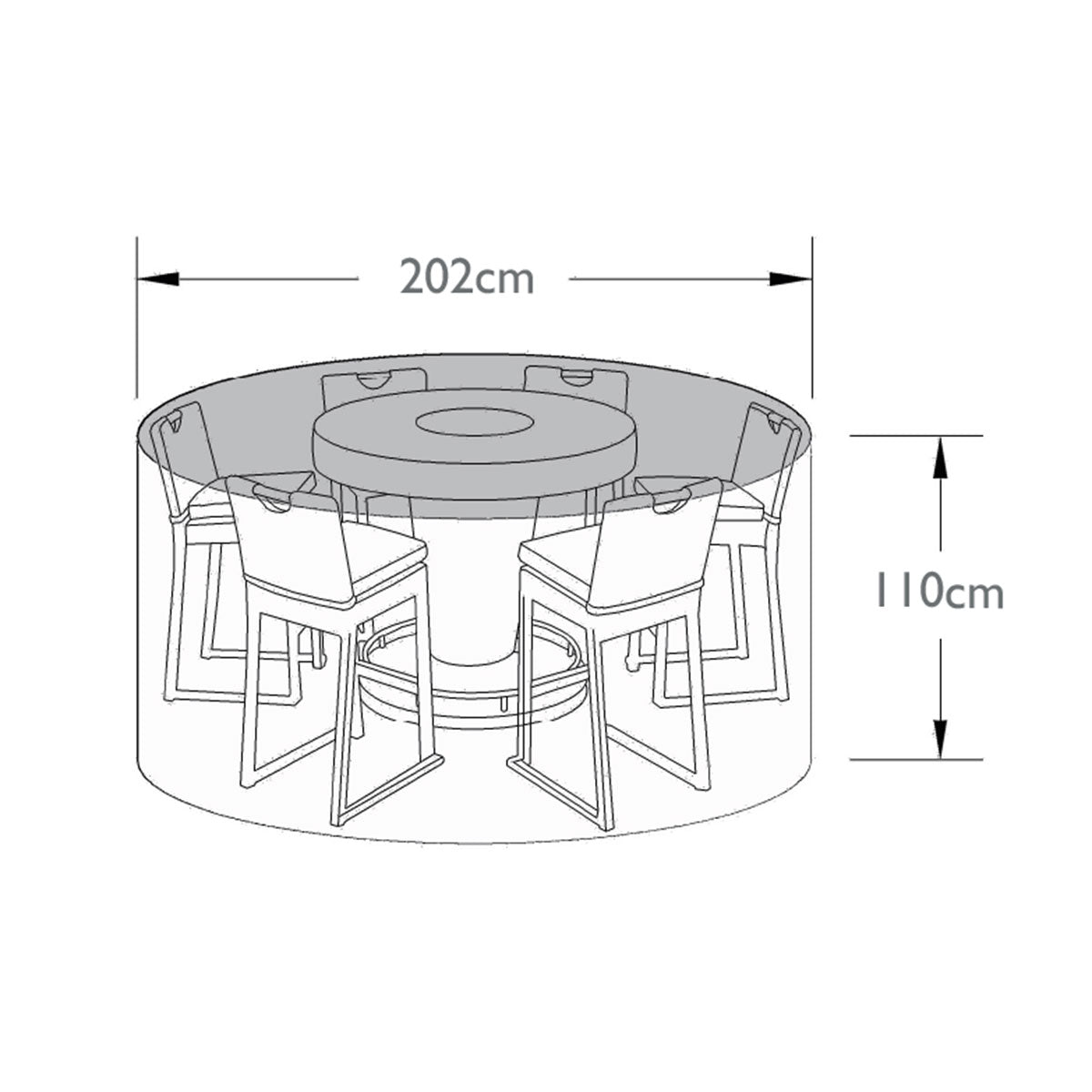 Maze -  Outdoor Cover for 6 Seat Bar Set