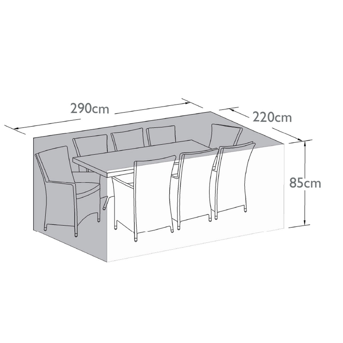 Maze -  Outdoor Cover for 8 Seat Rectangular & Oval Dining Set