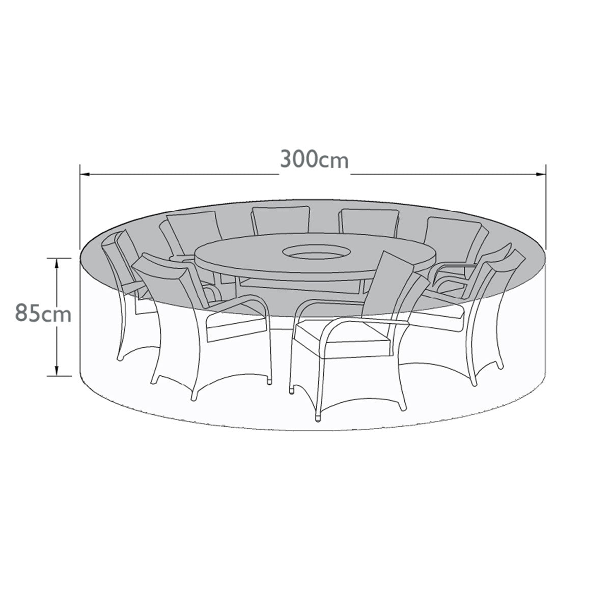 Maze -  Outdoor Cover for 8 Seat Round Dining Set