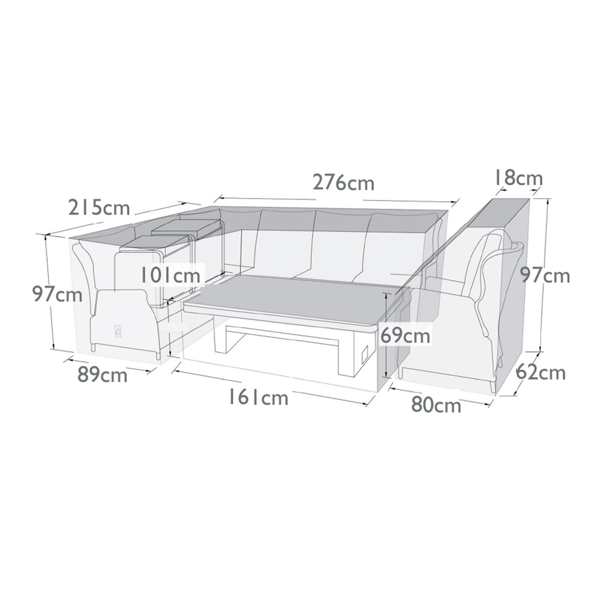 Maze -  Outdoor Cover For Cotswold Corner Dining Set & Chair