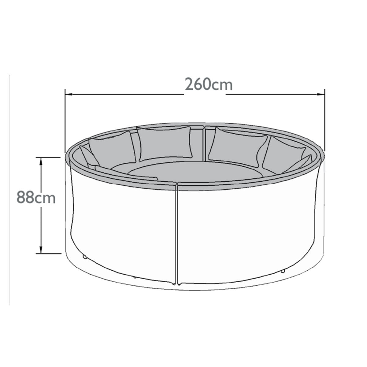 Maze -  Outdoor Cover For Dallas/Ascot Round Sofa Dining Set