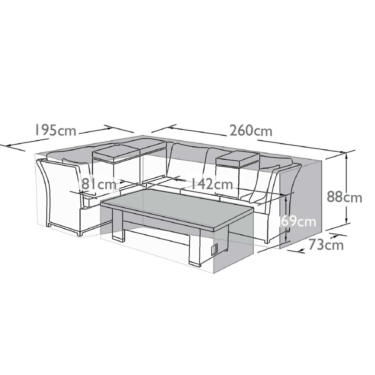 Maze -  Outdoor Cover For Henley Corner Dining Set