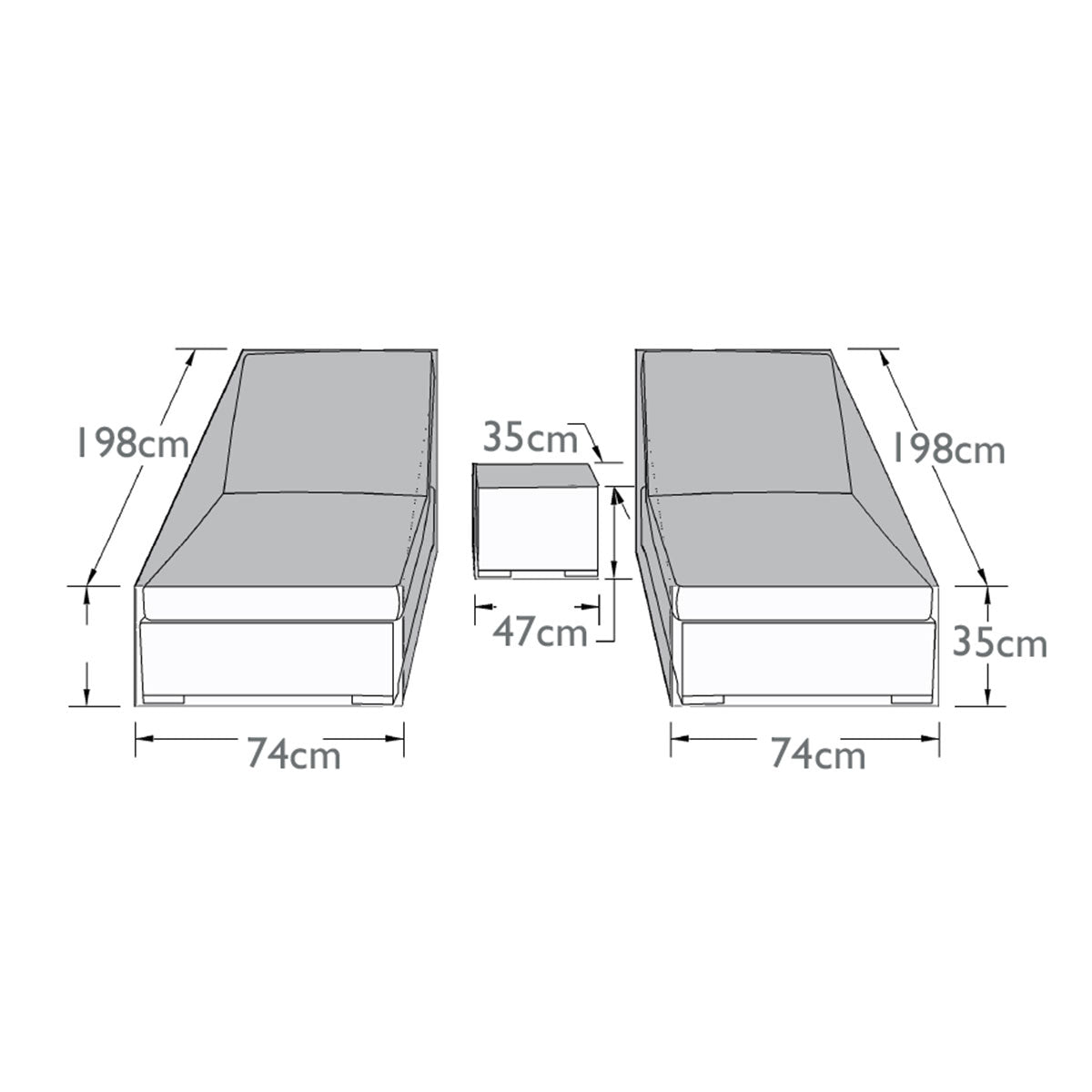 Maze -  Outdoor Cover for Sunlounger Set