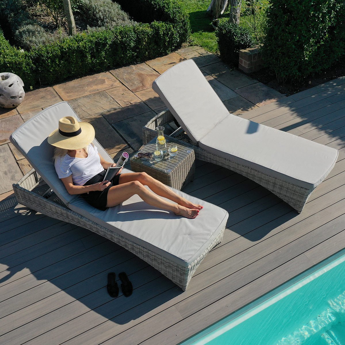 Oxford 3pc Sunlounger Set - Modern Rattan