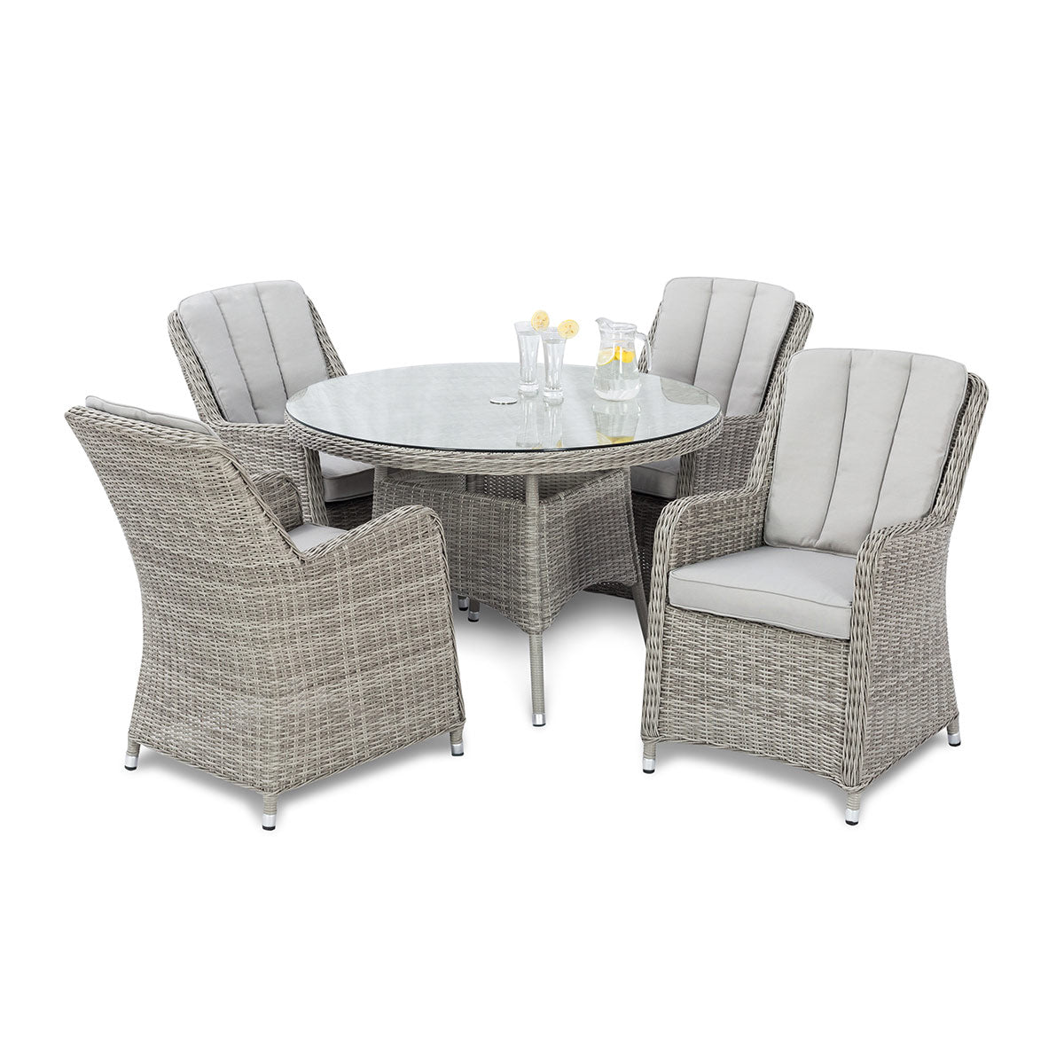 Maze Oxford 4 Seat Round Dining Set with Venice Chairs