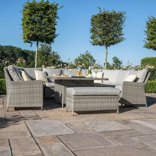 Oxford Royal U-Shaped Sofa Set with Fire Pit - Modern Rattan