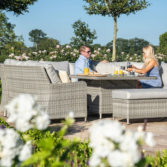 Oxford Royal U-Shaped Sofa Set with Rising Table - Modern Rattan