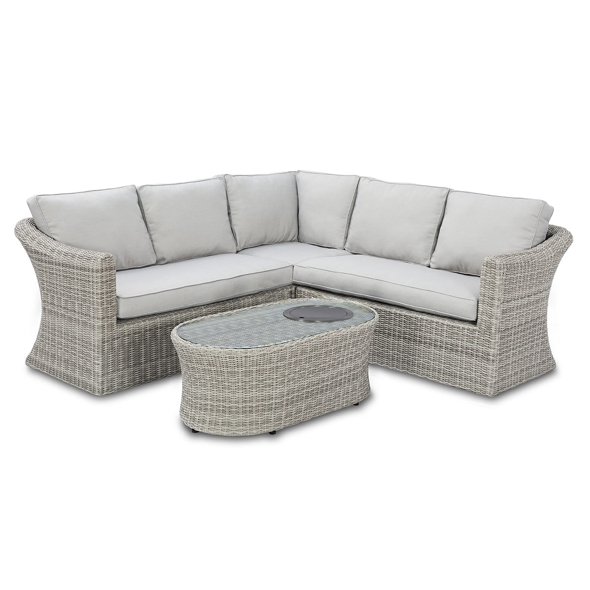 Maze Oxford Small Corner Sofa Set with Fire Pit