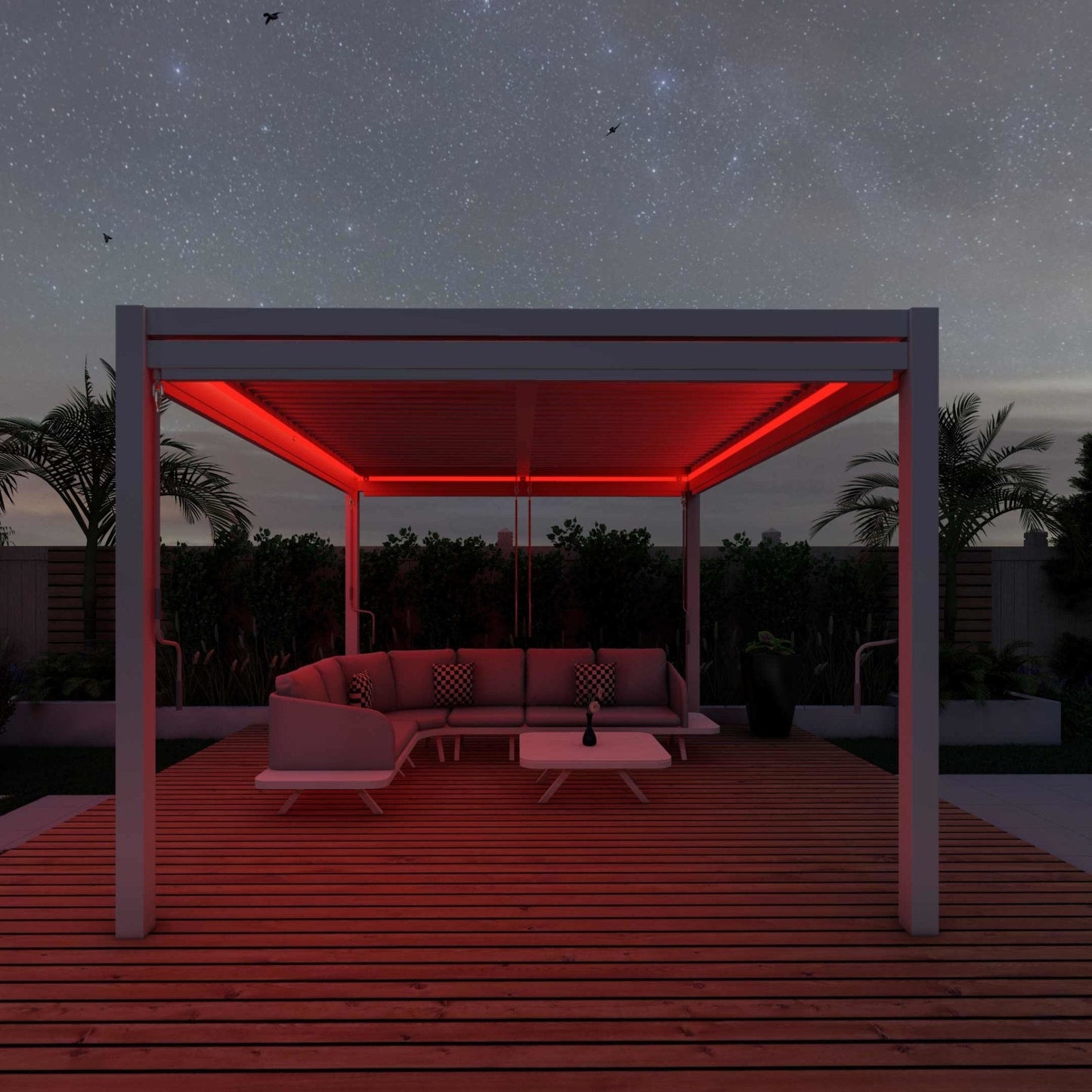 Maze Como Aluminium Pergola with 4 Drop Sides & LED Lighting