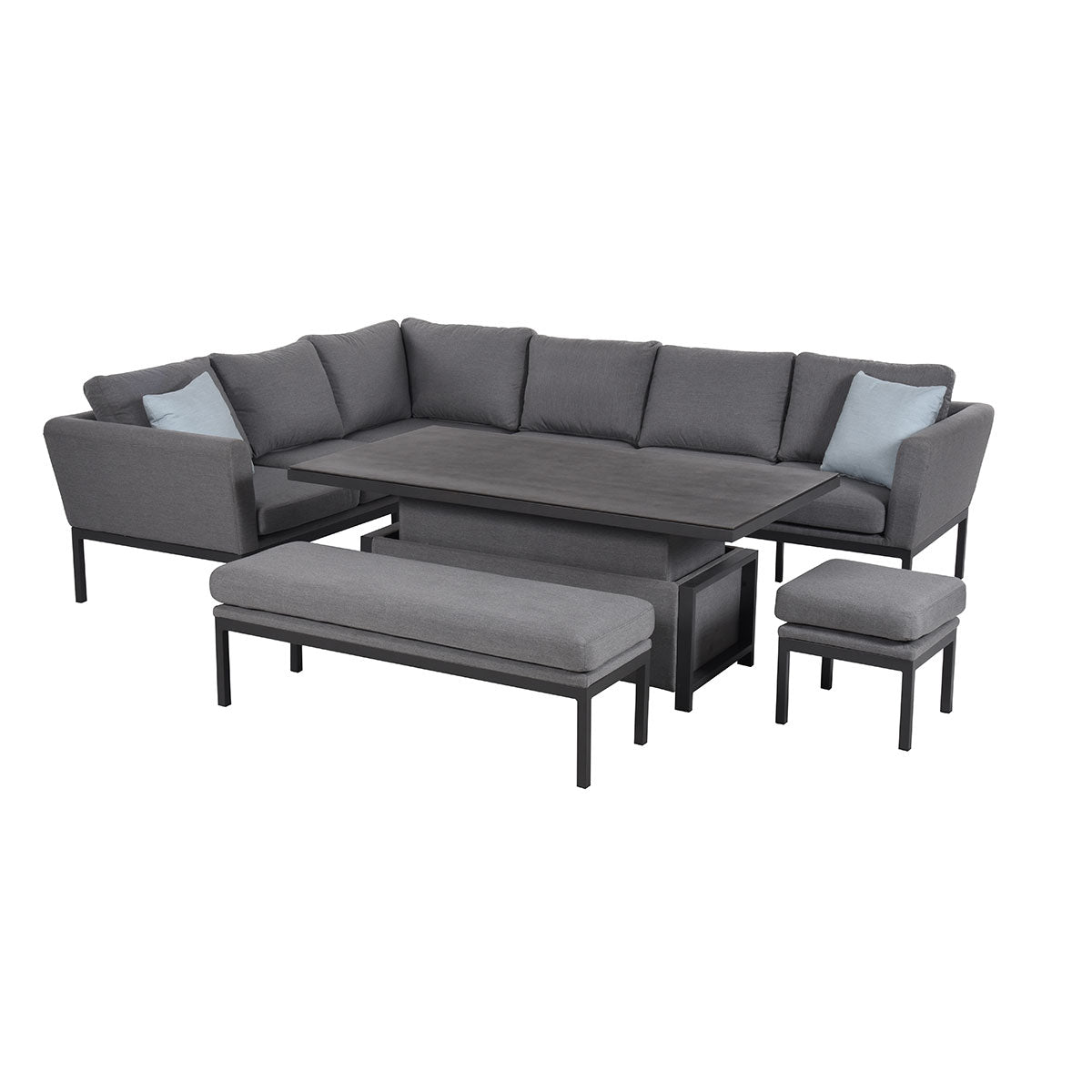 Maze Pulse Rectangular Corner Sofa Dining Set with Rising Table + Free Cover