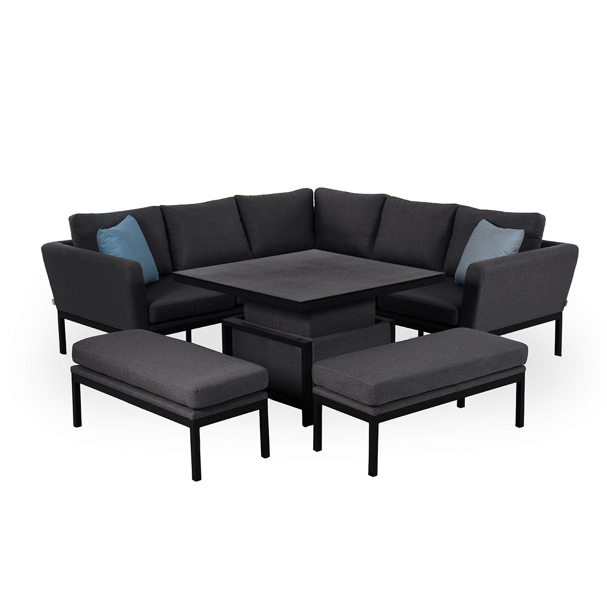 Maze Pulse Square Corner Sofa Dining Set with Rising Table + Free Cover