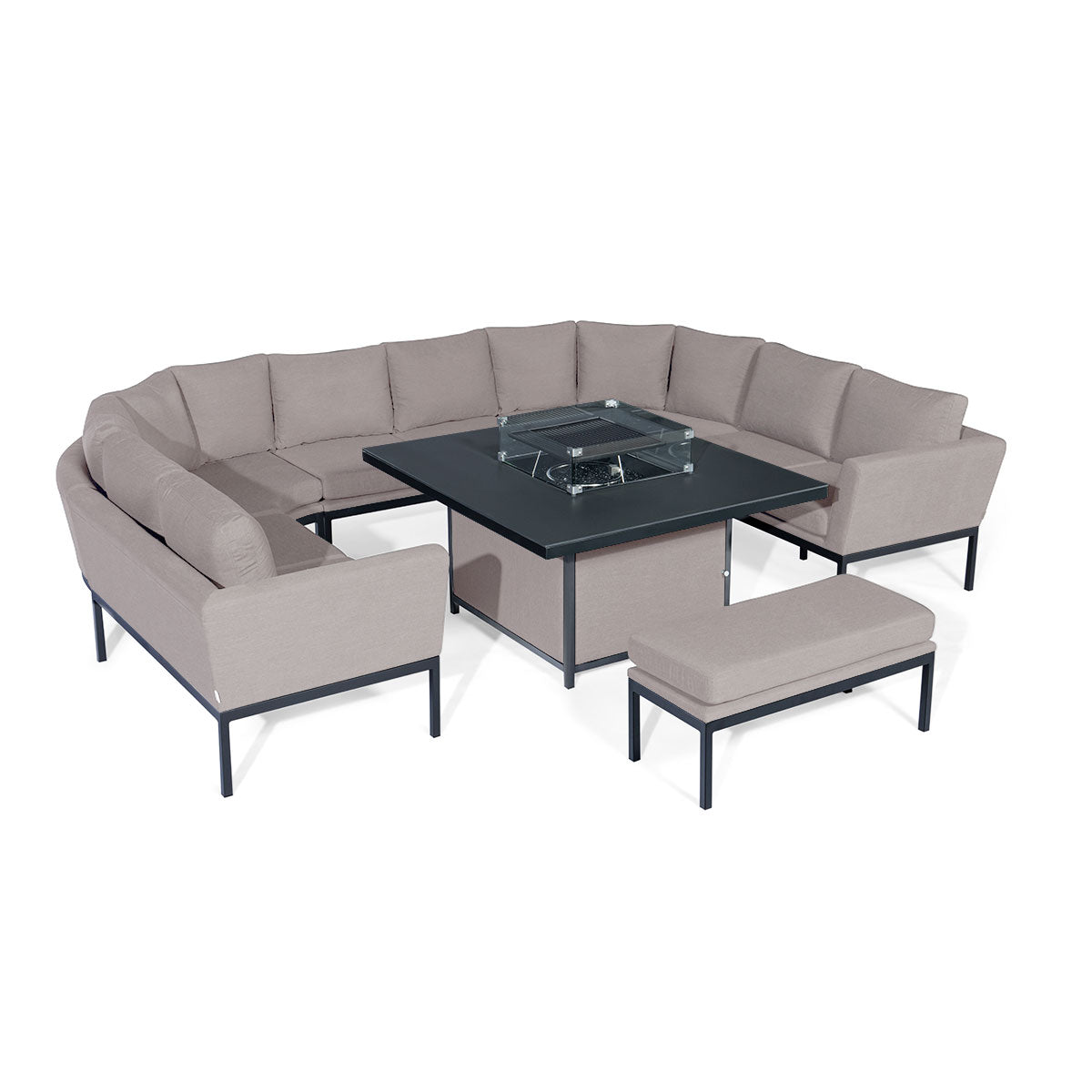 Maze Pulse U Shape Sofa Dining Set with Fire Pit + Free Extras