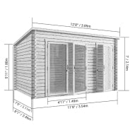 Store More Darton Pent Log Cabin Summerhouse with Side Store