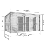 Store More Darton Pent Log Cabin Summerhouse with Side Store