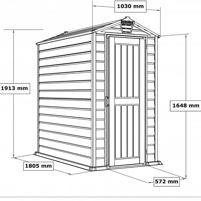 4ft x 6ft Saffron Apex Plus Vinyl Shed