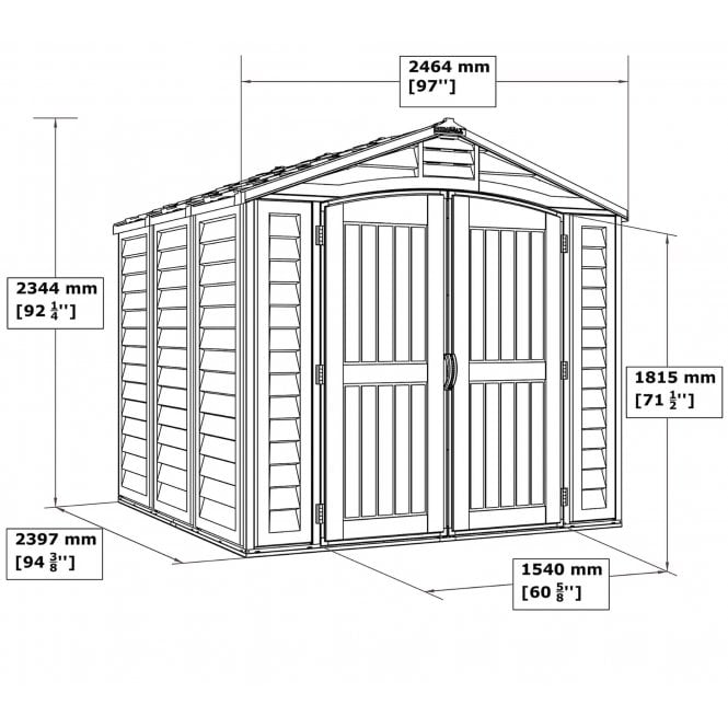 8ft x 8ft Saffron Classic Plus Vinyl Shed