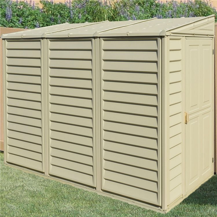 4ft x 8ft Saffron Lean-To Vinyl Garden Shed with Foundation Kit