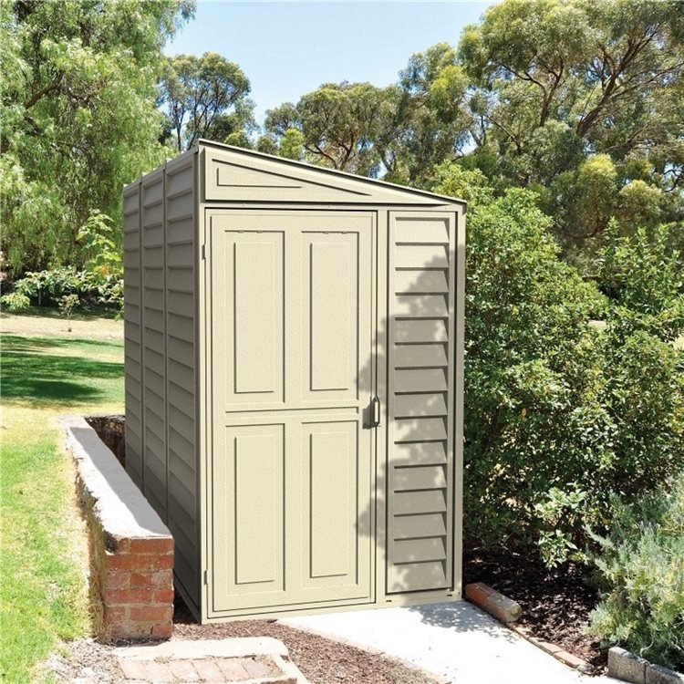 4ft x 8ft Saffron Lean-To Vinyl Garden Shed with Foundation Kit