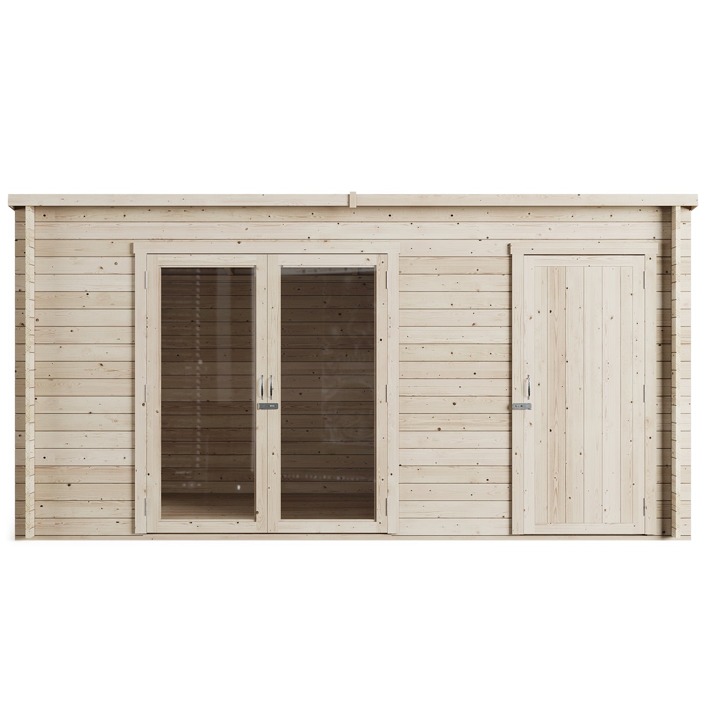 Store More Darton Pent Log Cabin Summerhouse with Side Store - PT-14ft x 8ft