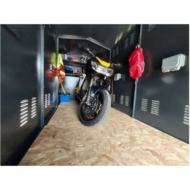 Asgard Motorcycle Storage Shed (Centurion) 5ft 2" x 18ft 1" - Police Preferred Specification