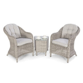 Maze Oxford Grey Rattan Heritage Two seat Bistro Garden Lounging Set