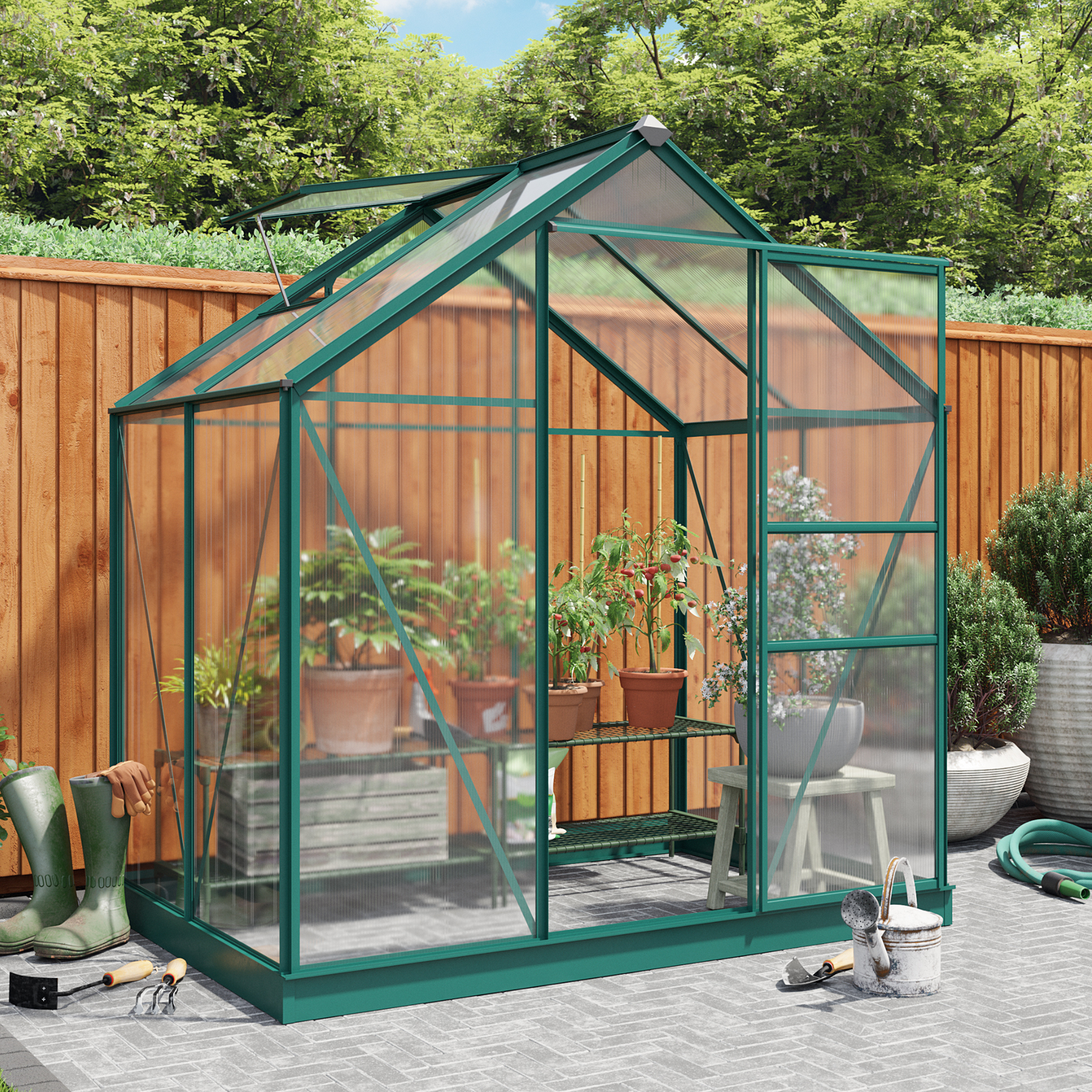 Store More Rosette Hobby Aluminium Greenhouse 6x8/ 6x6/ 6x4/ 6x10