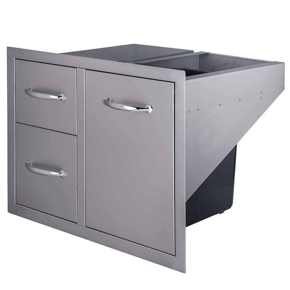 Sunstone 36″ Double Drawer and Trash Combo