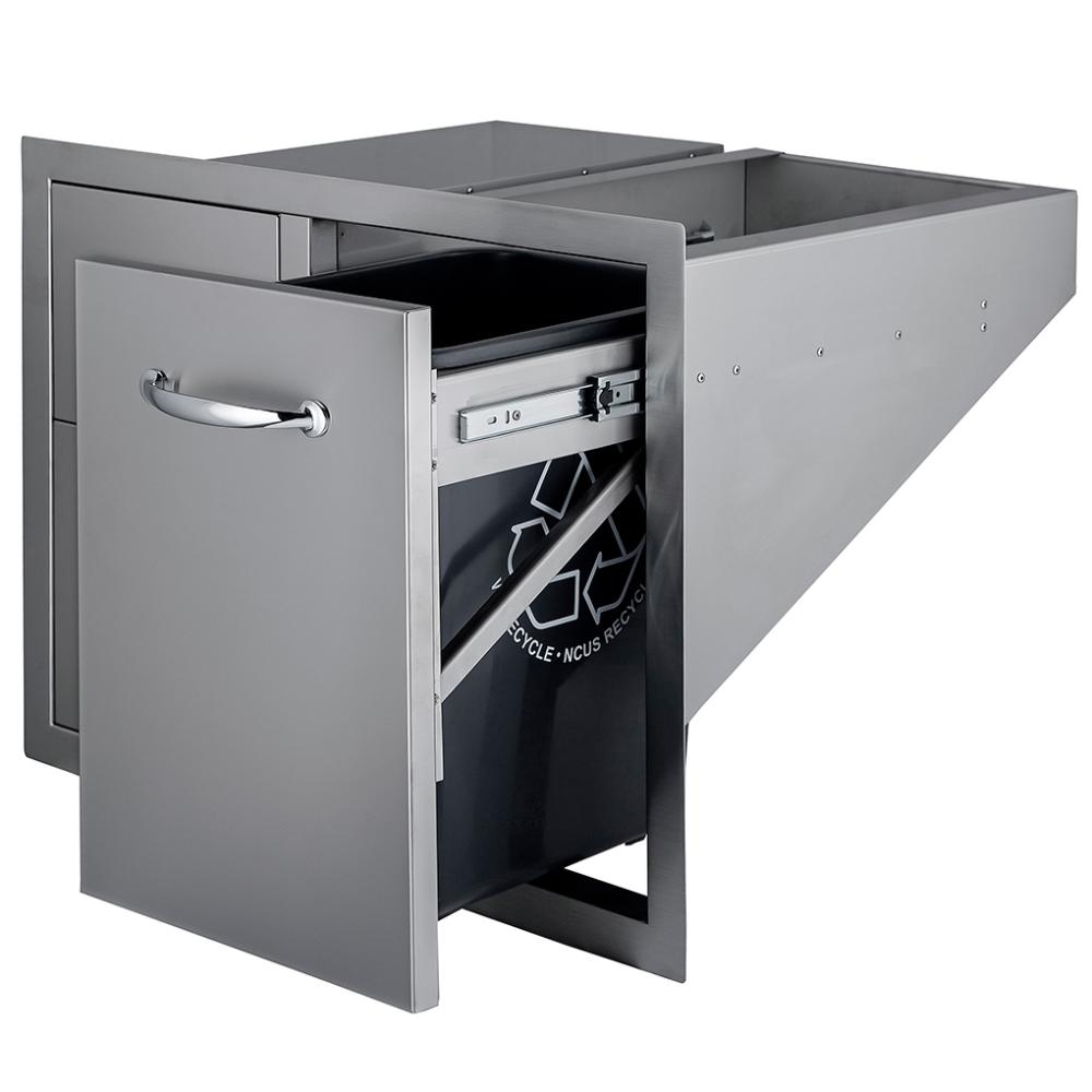 Sunstone 36″ Double Drawer and Trash Combo