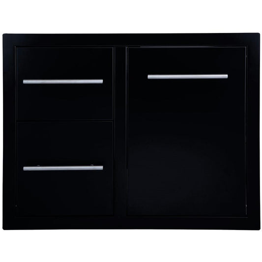 Sunstone Black Series 36″ Double Drawer Trash Combo