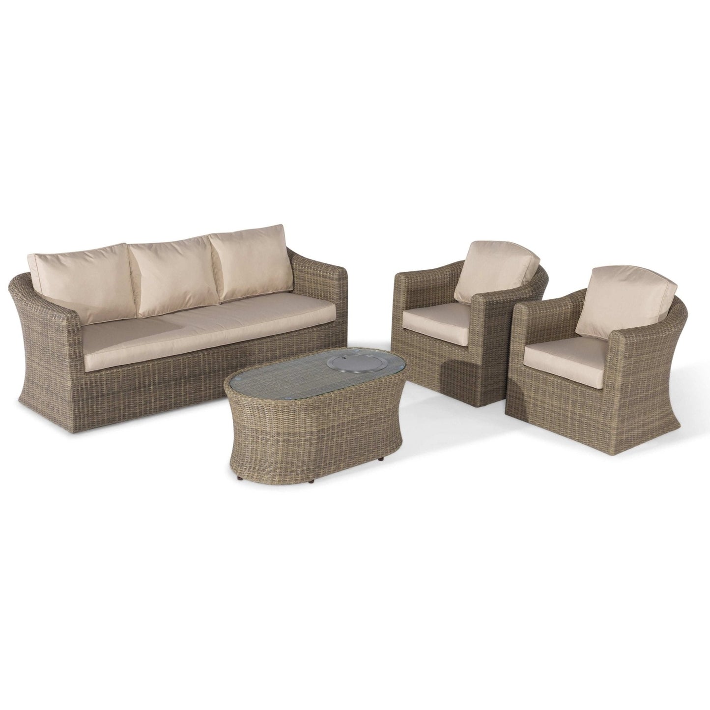 Maze Winchester 3 Seat Sofa Set with Fire Pit