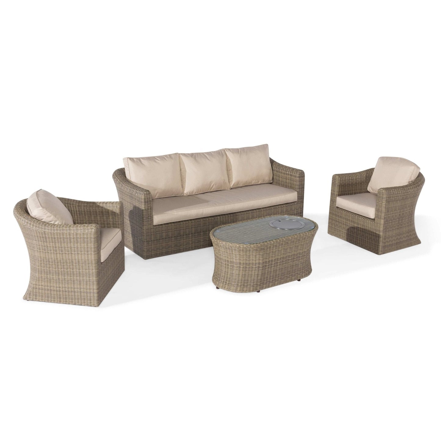 Maze Winchester 3 Seat Sofa Set with Fire Pit