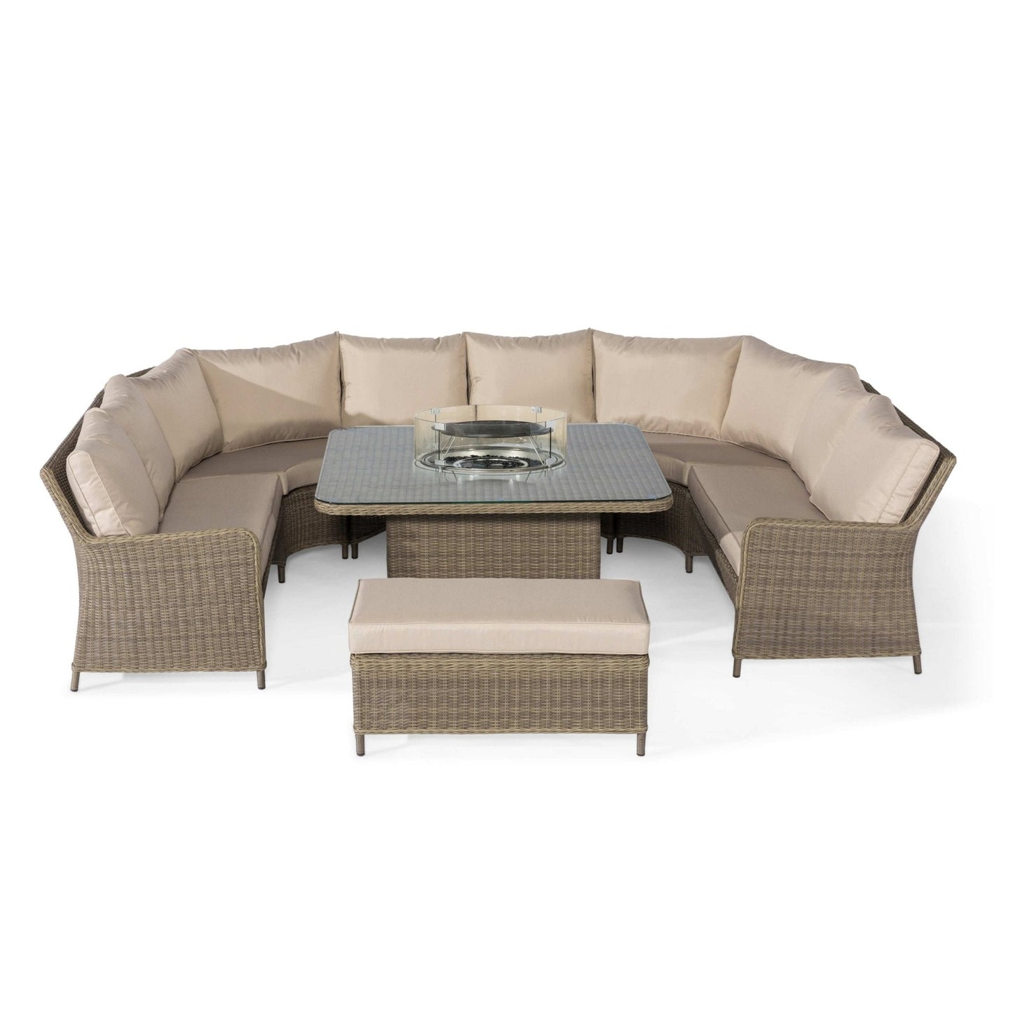 Maze Winchester Royal U-Shaped Sofa Set with Fire Pit