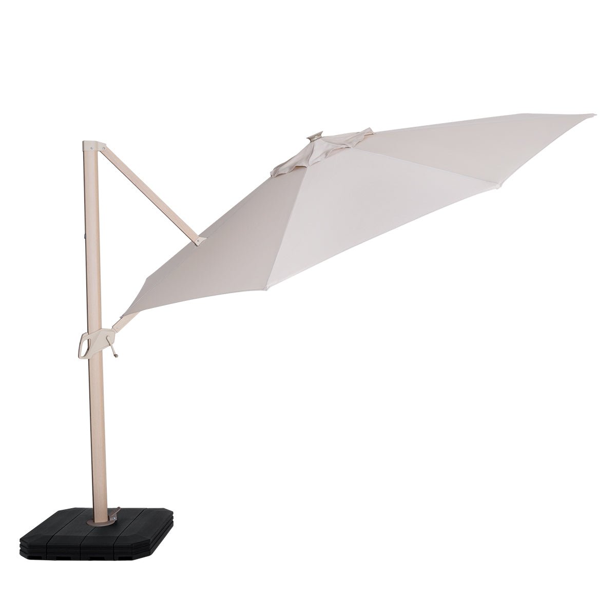 Maze -  Zeus Cantilever Parasol 3.5m Round - With LED Lights & Cover - Wood Effect