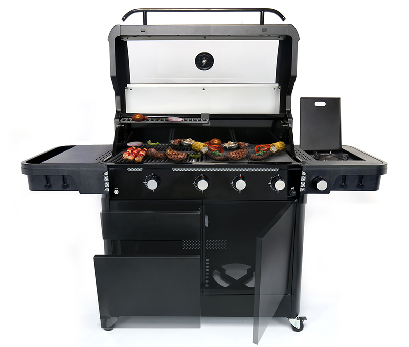 Halmo 4 Burner Premium Gas Grill With Side Burner