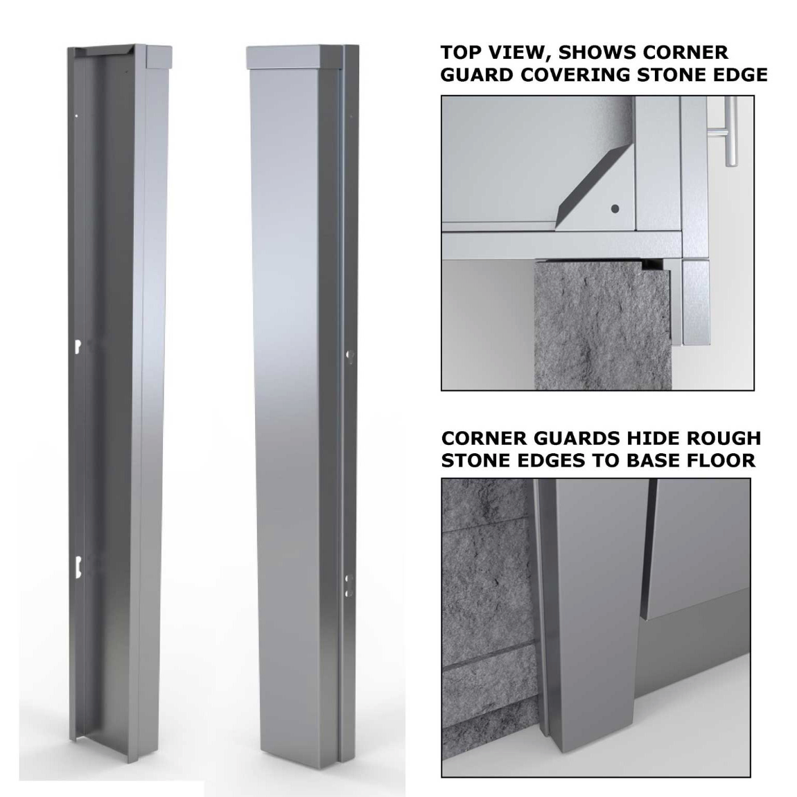 Panel Pc Frame Guard Sunstone 3″ End Corner Guard Panel Left Side of Base Cabinets– Prime ...