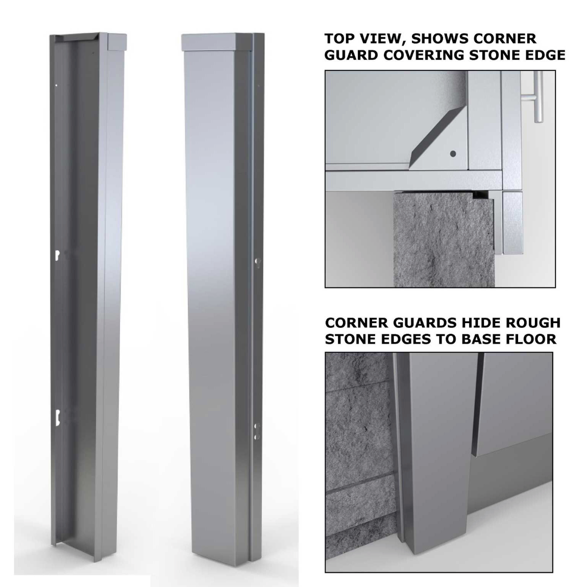 Sunstone 3″ End Corner Guard Panel Left Side of Base Cabinets