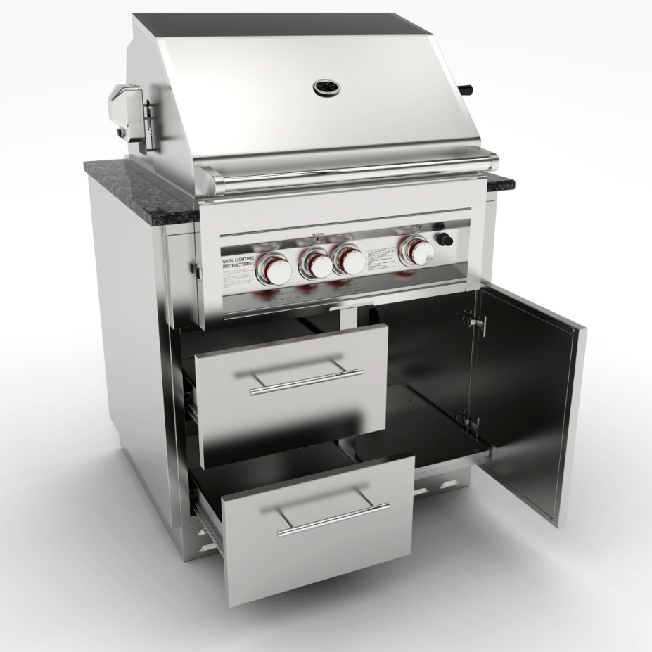 Sunstone Cabinet and  3 Burner Gas Grill