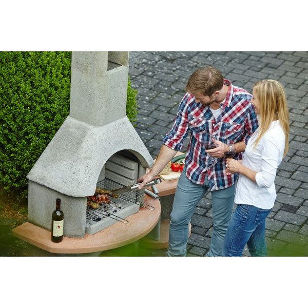 Buschbeck Carmen Masonry Barbecue With Side Table